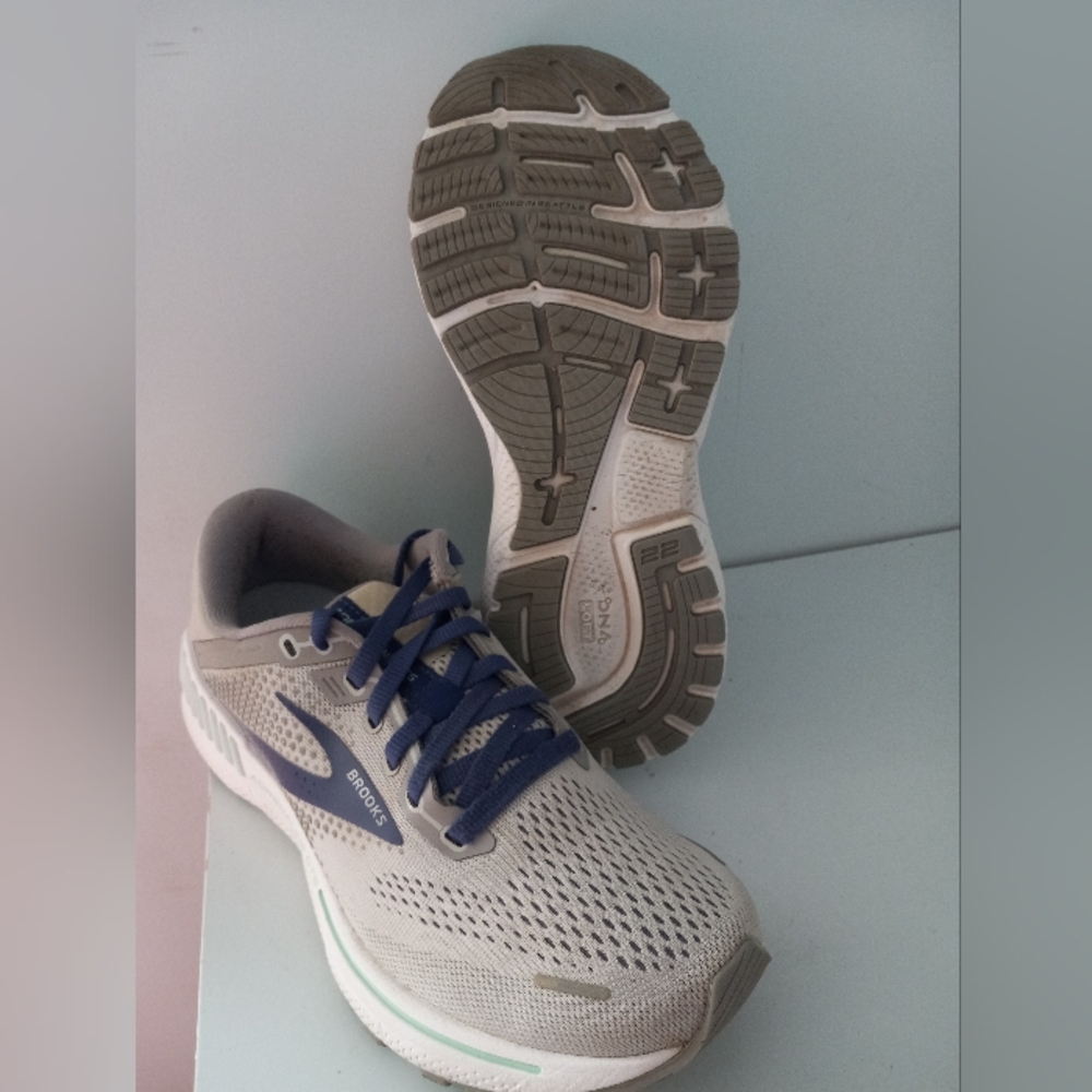 Brooks Adrenaline GTS 22 Running Shoes in Alloy Grey Purple Teal Sz 7 Women - Picture 2 of 9